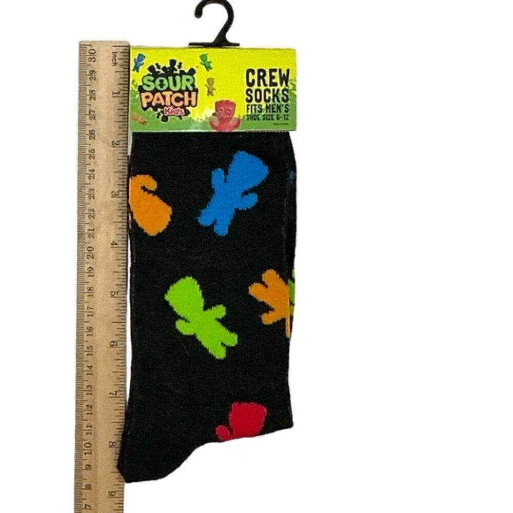 Sour Patch Kids Crew Socks Mens Novelty Funny Print Unisex OS Shoe Size 6-12 - Picture 8 of 16